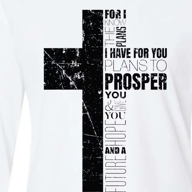 Jeremiah 2911 Christian Bible Verse Gifts Cross Religious Womens Cotton Relaxed Long Sleeve T-Shirt