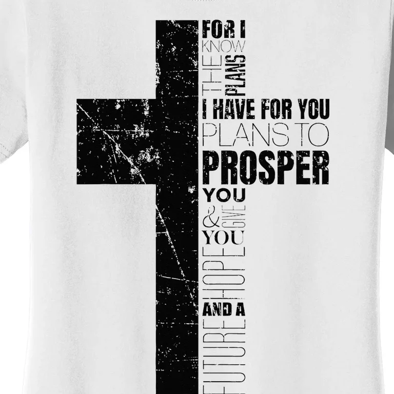 Jeremiah 2911 Christian Bible Verse Gifts Cross Religious Women's T-Shirt