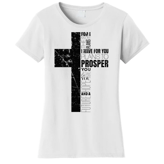 Jeremiah 2911 Christian Bible Verse Gifts Cross Religious Women's T-Shirt