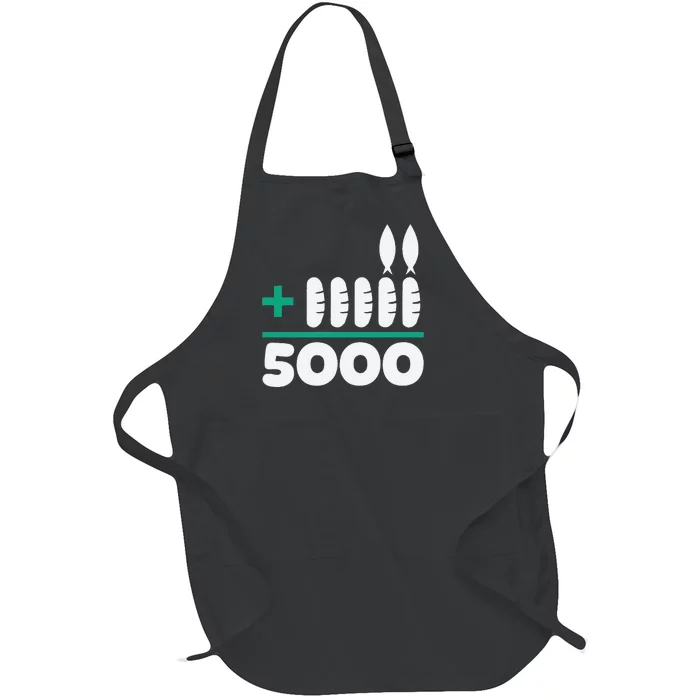 Jesus 2 Fishes 5 Breads 5000 Fed Full-Length Apron With Pocket