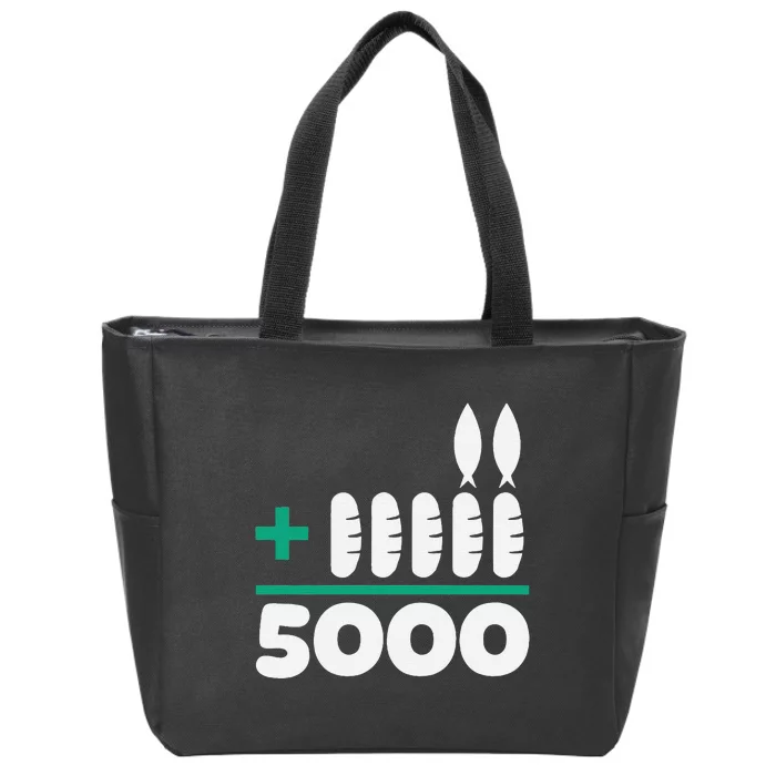 Jesus 2 Fishes 5 Breads 5000 Fed Zip Tote Bag