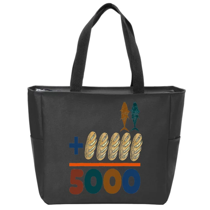 Jesus 2 Fishes 5 Breads 5000 Fed Zip Tote Bag