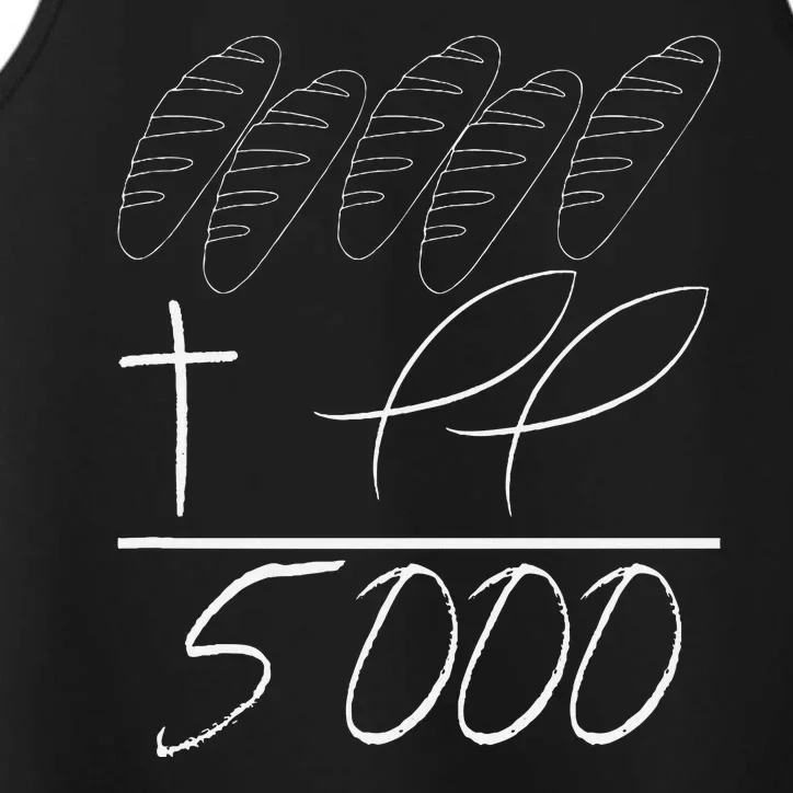 Jesus 2 Fishes 5 Breads 5000 Fed Performance Tank