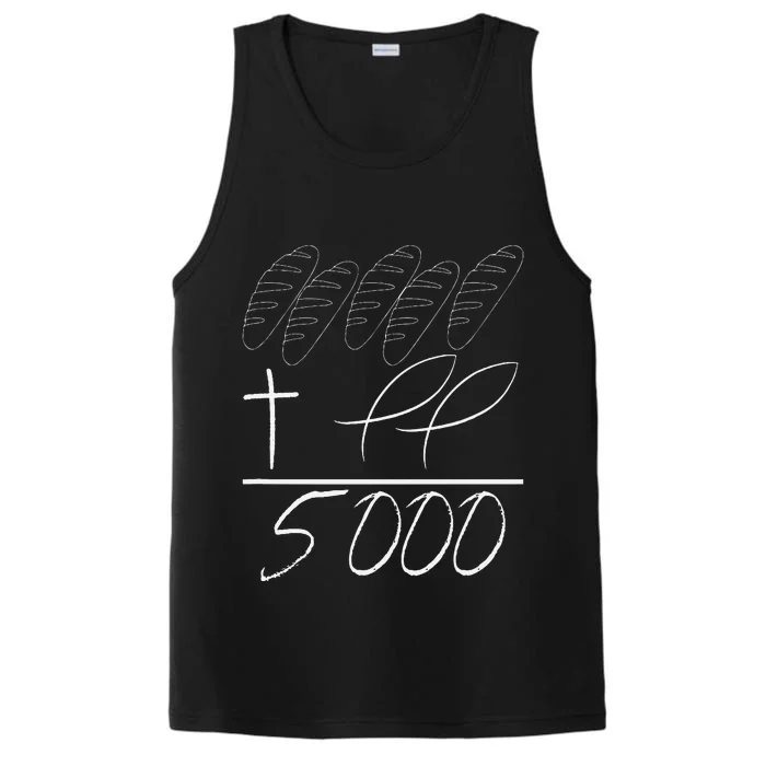 Jesus 2 Fishes 5 Breads 5000 Fed Performance Tank