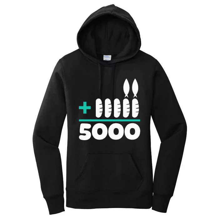 Jesus 2 Fishes 5 Breads 5000 Chosen Against The Current Women's Pullover Hoodie