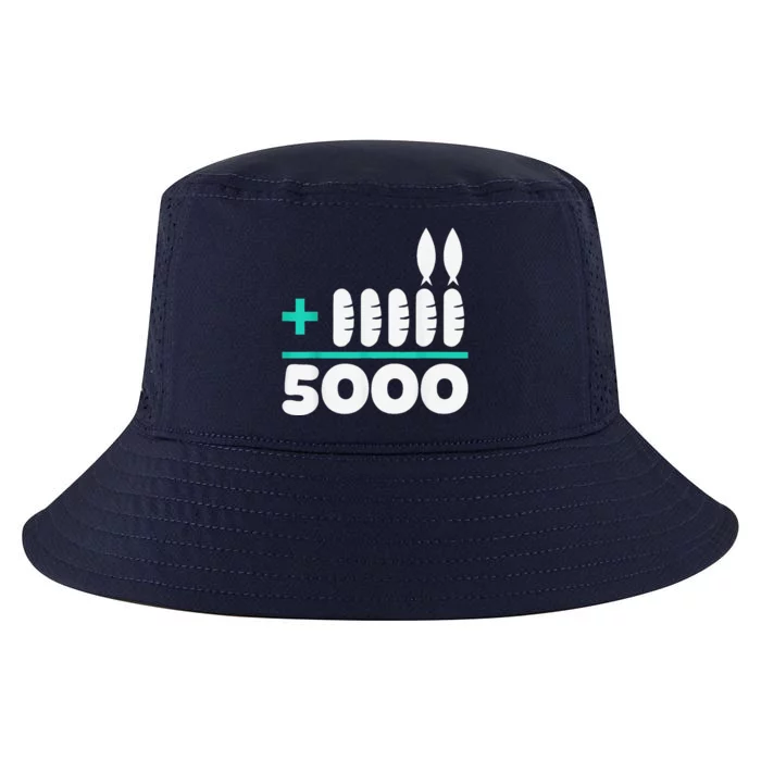 Jesus 2 Fishes 5 Breads 5000 Chosen Against The Current Cool Comfort Performance Bucket Hat