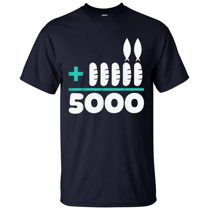 Jesus 2 Fishes 5 Breads 5000 Chosen Against The Current Tall T-Shirt