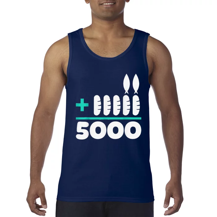 Jesus 2 Fishes 5 Breads 5000 Chosen Against The Current Tank Top