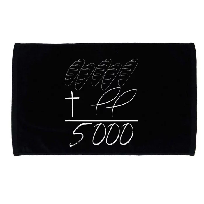 Jesus 2 Fishes 5 Breads 5000 Chosen Against The Current Microfiber Hand Towel