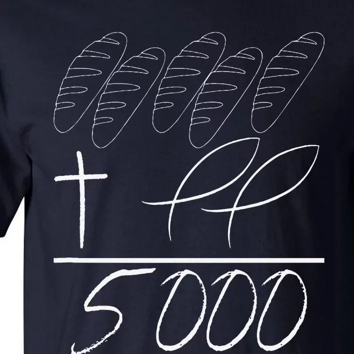 Jesus 2 Fishes 5 Breads 5000 Chosen Against The Current Tall T-Shirt