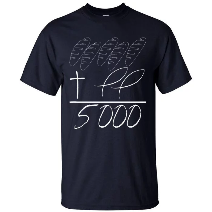 Jesus 2 Fishes 5 Breads 5000 Chosen Against The Current Tall T-Shirt