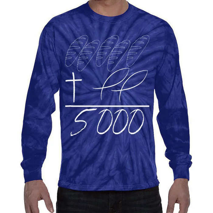 Jesus 2 Fishes 5 Breads 5000 Chosen Against The Current Tie-Dye Long Sleeve Shirt