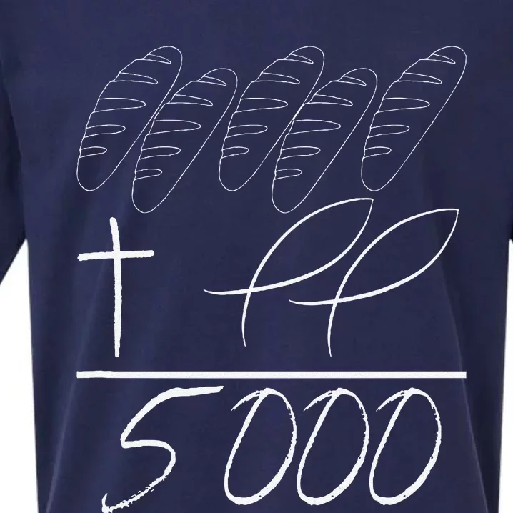 Jesus 2 Fishes 5 Breads 5000 Chosen Against The Current Sueded Cloud Jersey T-Shirt