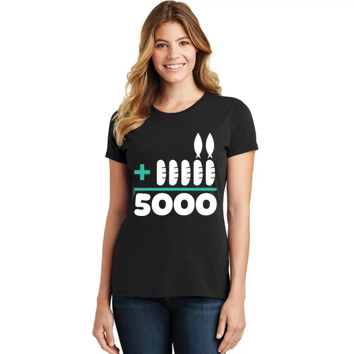 Jesus 2 Fishes 5 Breads 5000 Chosen Against The Current Women's T-Shirt