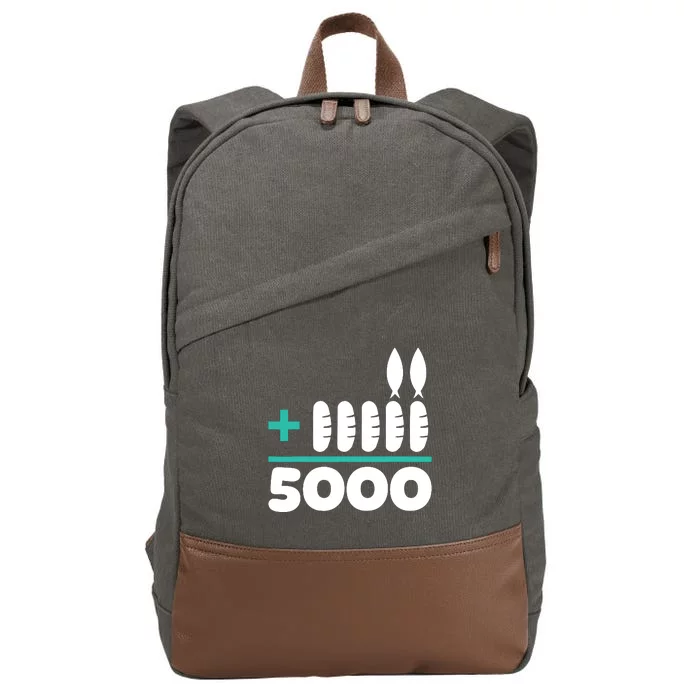 Jesus 2 Fishes 5 Breads 5000 Chosen Against The Current Cotton Canvas Backpack