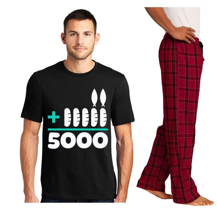 Jesus 2 Fishes 5 Breads 5000 Chosen Against The Current Pajama Set