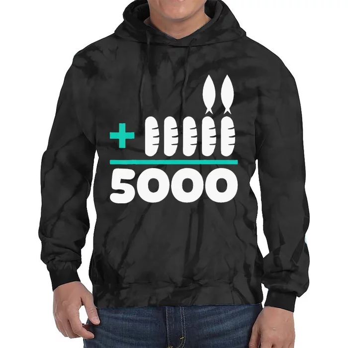 Jesus 2 Fishes 5 Breads 5000 Chosen Against The Current Tie Dye Hoodie