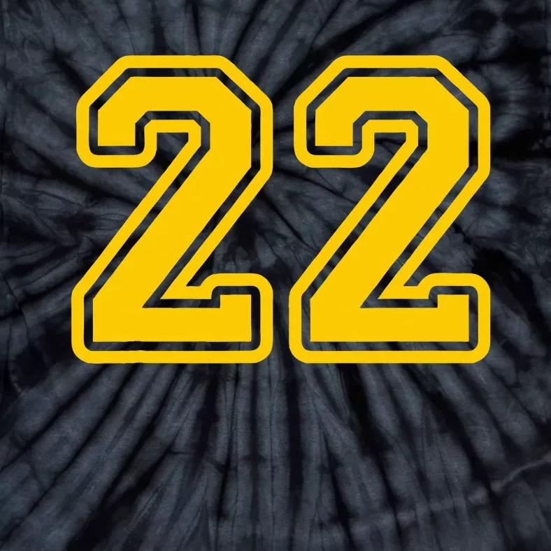 Jersey 22 Golden Yellow Sports Team Jersey Number 22 Tie-Dye T-Shirt