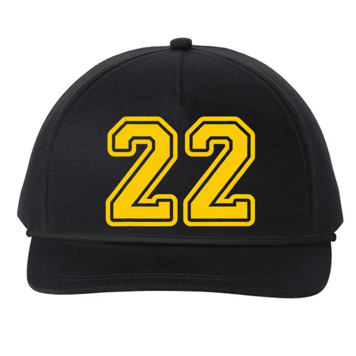 Jersey 22 Golden Yellow Sports Team Jersey Number 22 Snapback Five-Panel Rope Hat