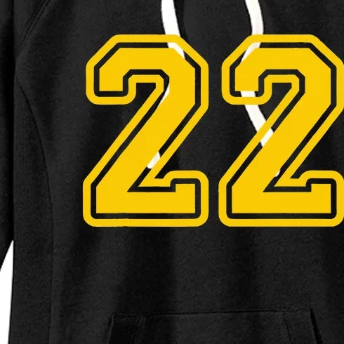 Jersey 22 Golden Yellow Sports Team Jersey Number 22 Women's Fleece Hoodie