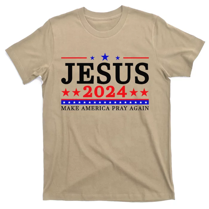 Jesus 2024 Make Funny America Pray Again Christian T-Shirt