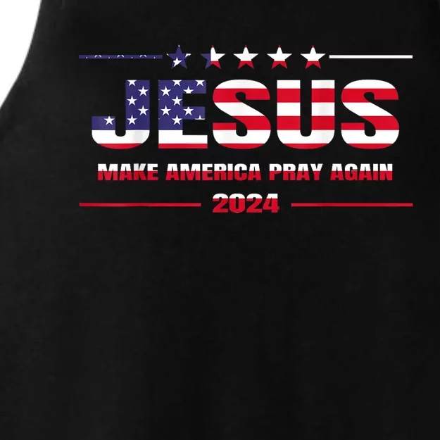 Jesus 2024 Make America Pray Again Christian Faith Lover Ladies Tri-Blend Wicking Tank