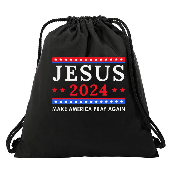 Jesus 2024 Make America Pray Again Wo Gift Funny Drawstring Bag