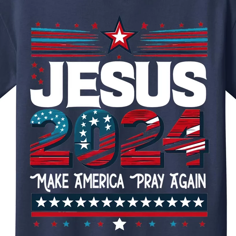 Jesus 2024 Make America Pray Again Kids T-Shirt