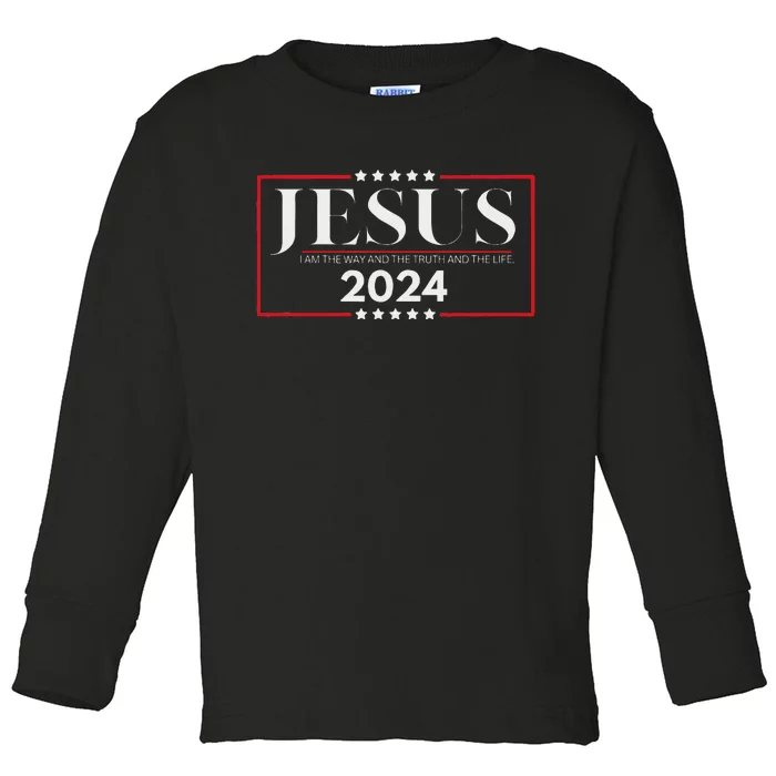 Jesus 2024 The Way Truth Life Toddler Long Sleeve Shirt