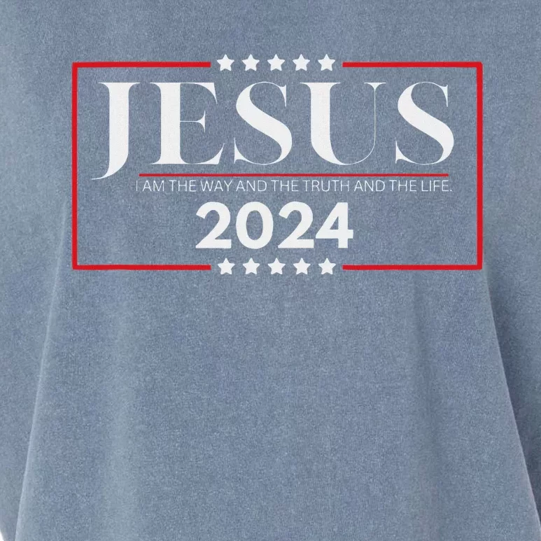 Jesus 2024 The Way Truth Life Garment-Dyed Women's Muscle Tee