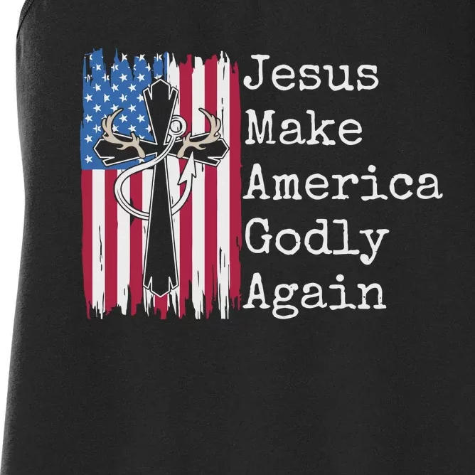 Jesus 2024 Vote Make America Godly Again Pray Again Women's Racerback Tank