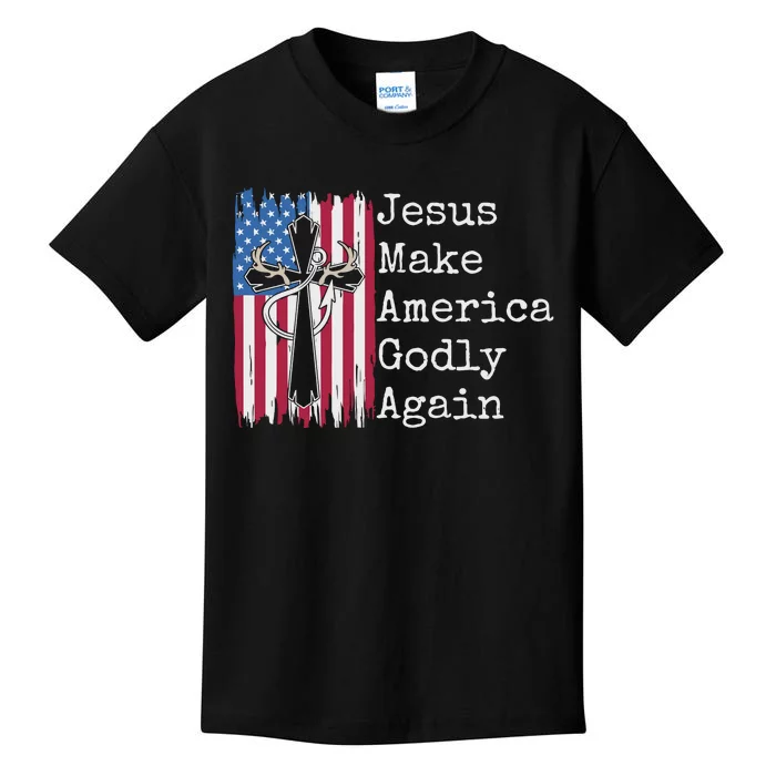 Jesus 2024 Vote Make America Godly Again Pray Again Kids T-Shirt