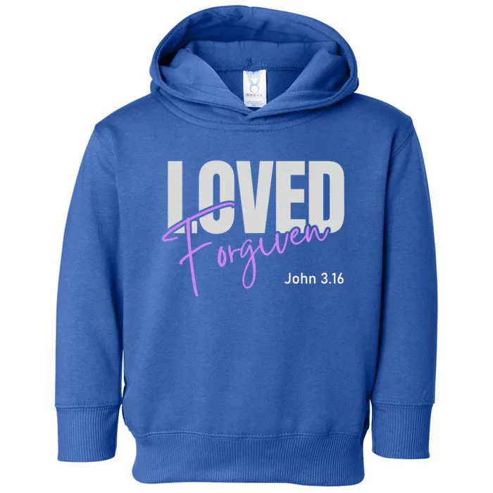 John 3 16 Loved And Forgiven And Meaningful Gift Toddler Hoodie