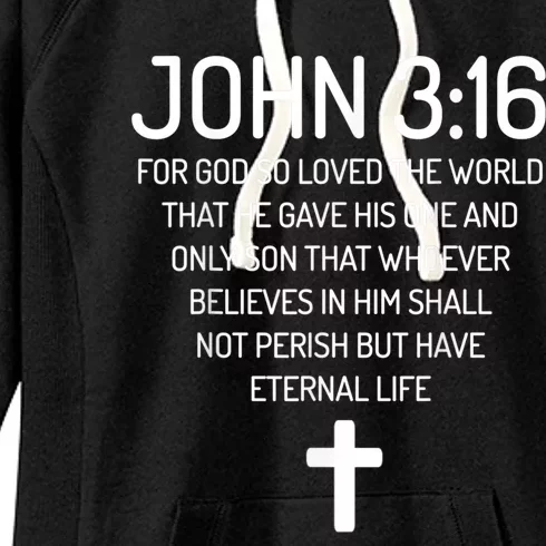 John 3:16 Bible Verse Scripture Christian Women's Fleece Hoodie