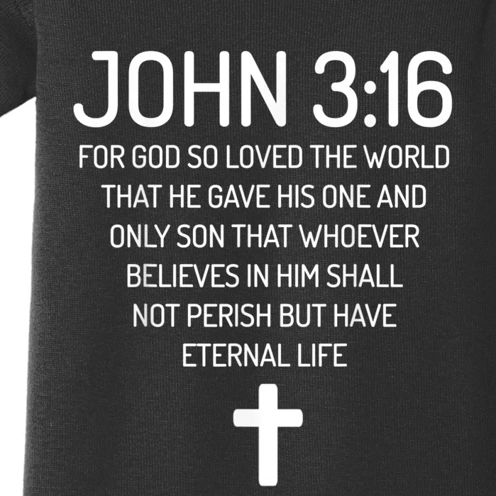 John 3:16 Bible Verse Scripture Christian Baby Bodysuit