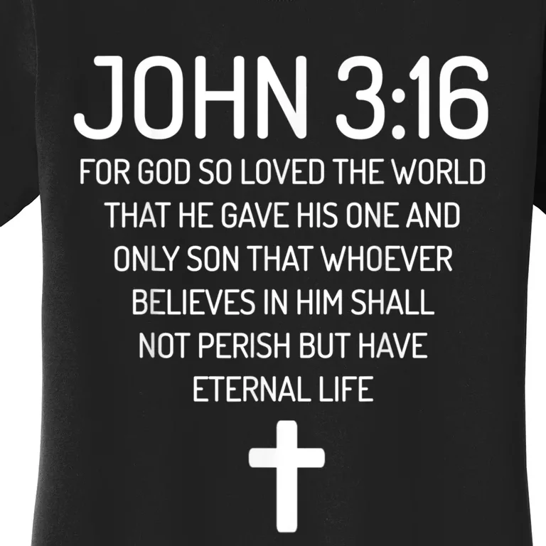 John 3:16 Bible Verse Scripture Christian Women's T-Shirt