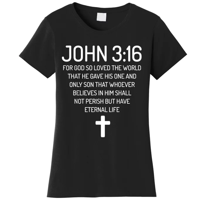 John 3:16 Bible Verse Scripture Christian Women's T-Shirt