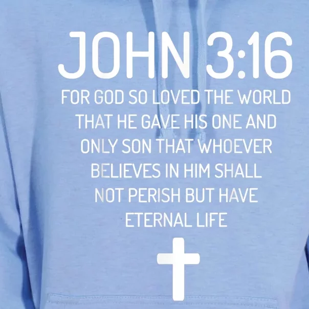 John 3:16 Bible Verse Scripture Christian Unisex Surf Hoodie