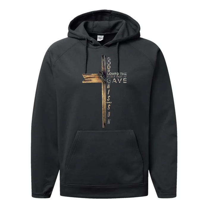 John 316 Christian Cross Bible Performance Fleece Hoodie