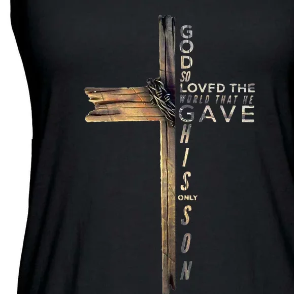 John 316 Christian Cross Bible Ladies Essential Flowy Tank