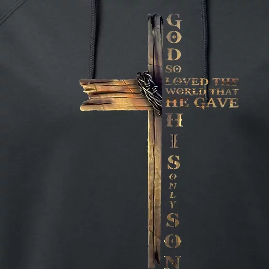 John 316 Christian Cross Bible Performance Fleece Hoodie