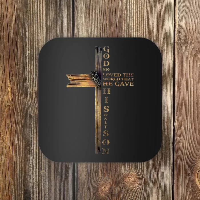 John 316 Christian Cross Bible Coaster