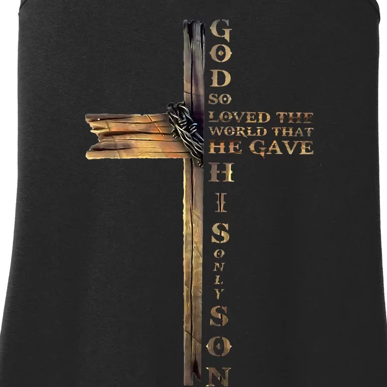 John 316 Christian Cross Bible Ladies Essential Tank