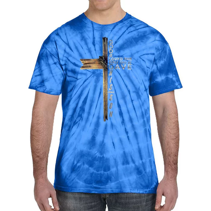 John 3:16 Christian Cross Bible Gift Tie-Dye T-Shirt