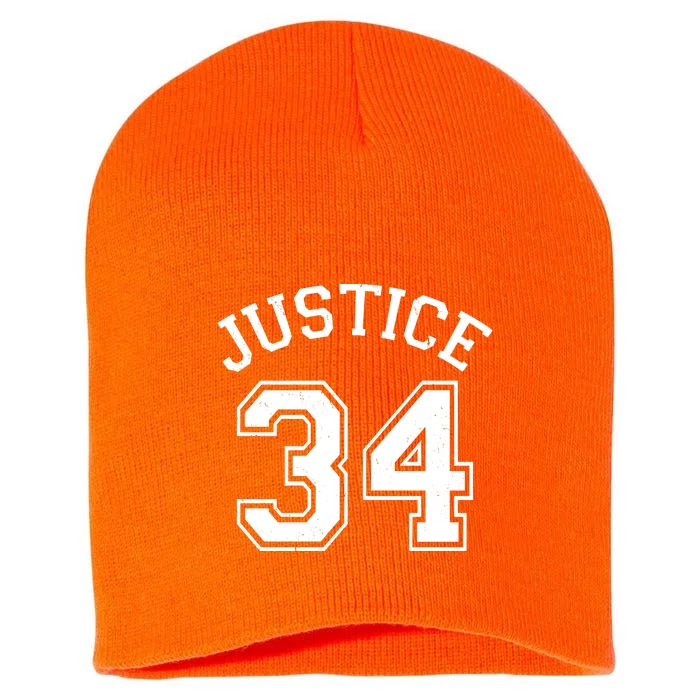 Justice 34 Counts Conviction Trump Short Acrylic Beanie