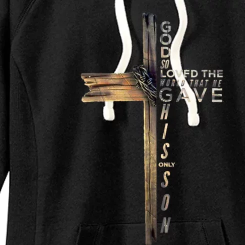 John 3:16 Christian Cross Bible Women's Fleece Hoodie