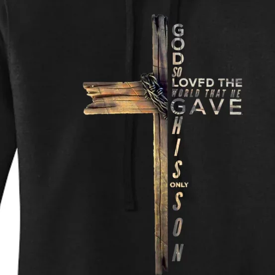 John 3:16 Christian Cross Bible Women's Pullover Hoodie