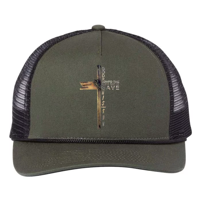 John 3:16 Christian Cross Bible Retro Rope Trucker Hat Cap