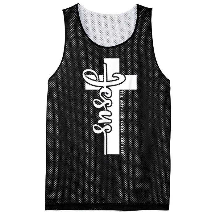 John 3:16 Christian Cross Bible Quote Mesh Reversible Basketball Jersey Tank