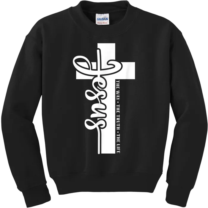 John 3:16 Christian Cross Bible Quote Kids Sweatshirt